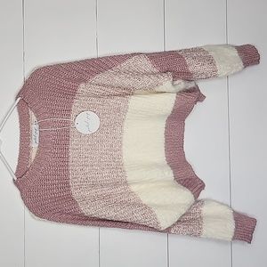 NWT Petal and Pop Striped Long Sleeve Crop Sweater
